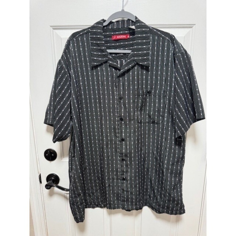 EUC Men's MAXINI micro peach skin polyester short sleeve button‎ shirt Size 2XL